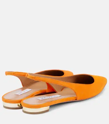 Aquazzura Purist suede slingback flats | Thumbnail 3