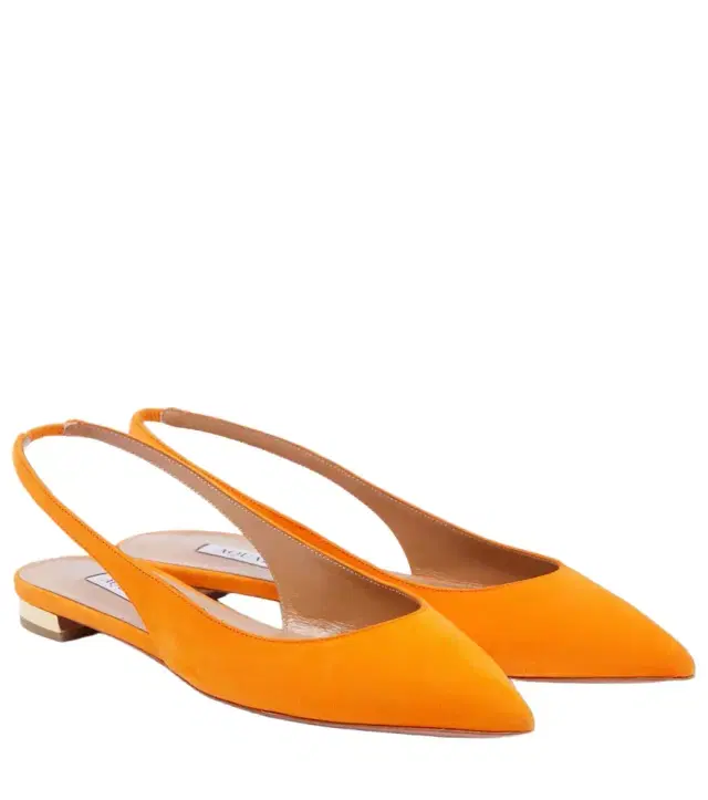 Aquazzura Purist suede slingback flats