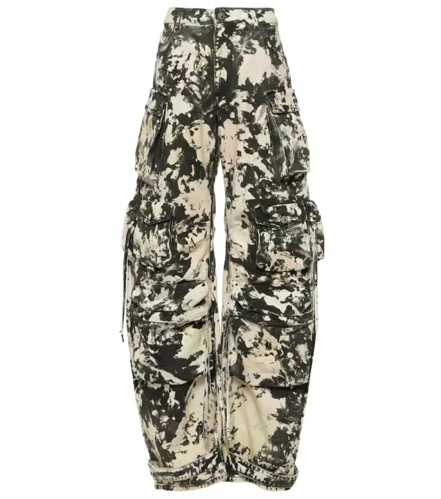 The Attico Fern printed mid-rise cargo jeans
