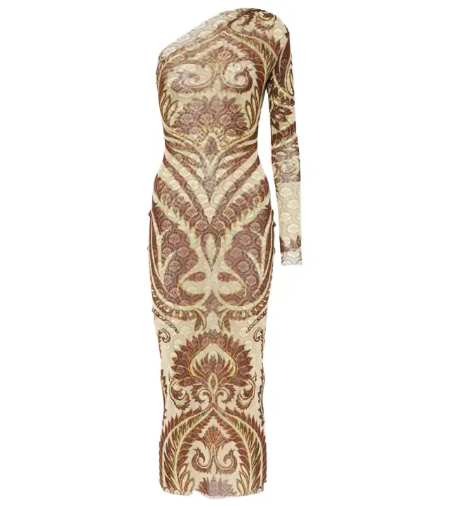 Etro One-shoulder printed midi dress