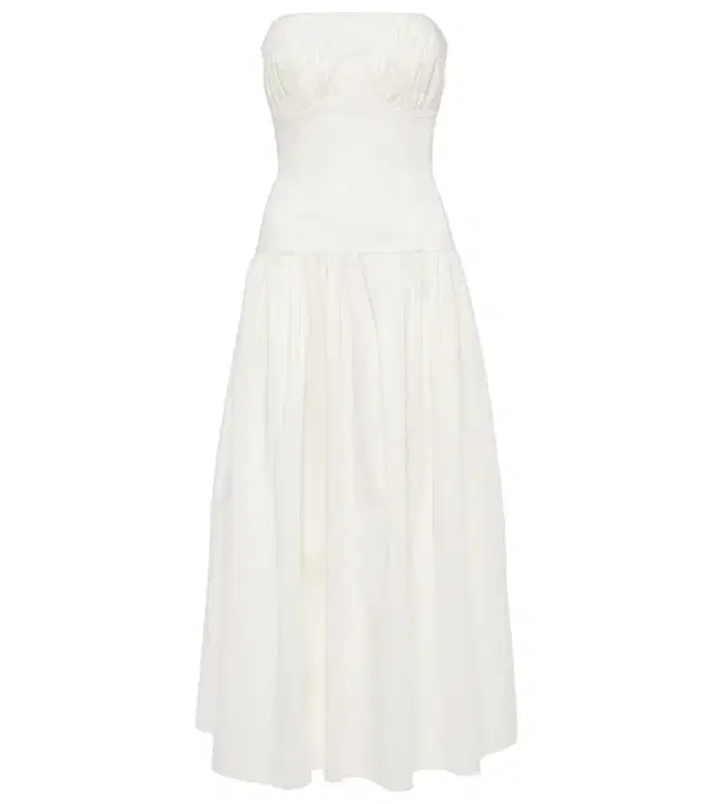 Tove Lauryn strapless cotton-blend midi dress
