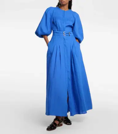 Gabriela Hearst Elea puff-sleeve linen maxi dress | Thumbnail 3