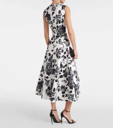 Emilia Wickstead Mara floral twill midi dress | Thumbnail 5