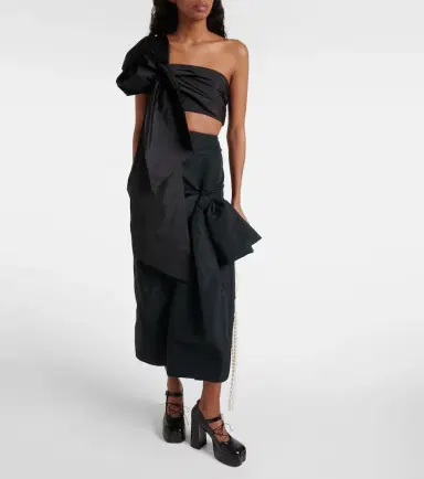 Simone Rocha Floral-appliqué draped crop top | Thumbnail 3