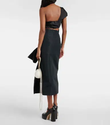 Simone Rocha Floral-appliqué draped crop top | Thumbnail 4