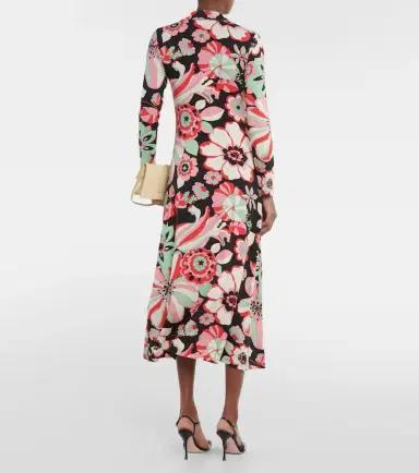Rixo Tillie floral jersey midi dress | Thumbnail 4