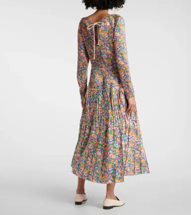 Plan C Floral pleated midi dress | Thumbnail 3