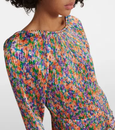 Plan C Floral pleated midi dress | Thumbnail 4