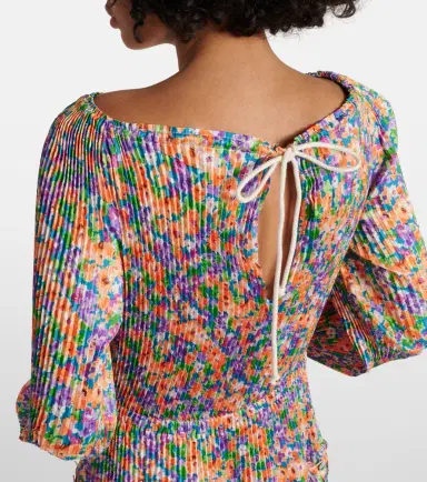 Plan C Floral pleated midi dress | Thumbnail 5