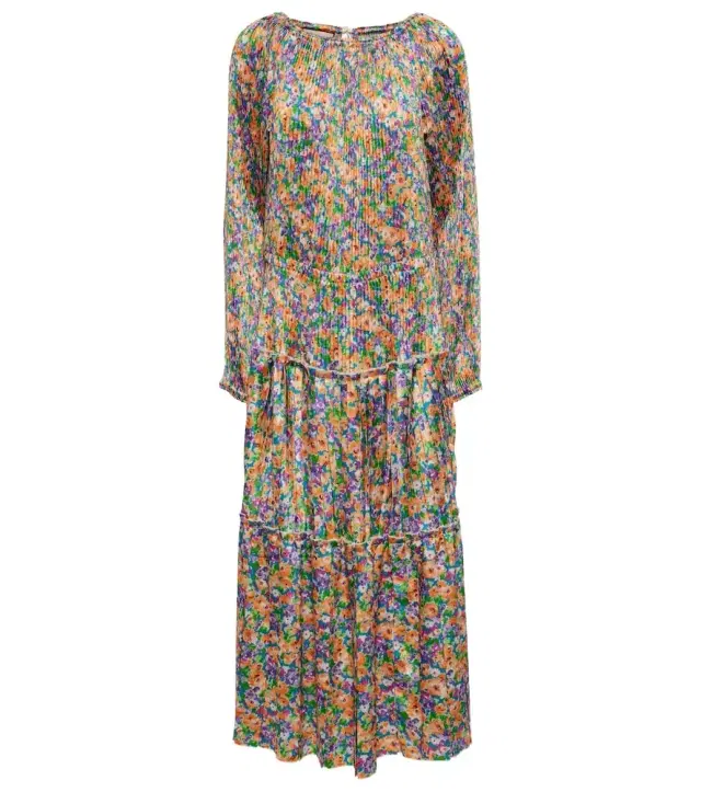 Plan C Floral pleated midi dress