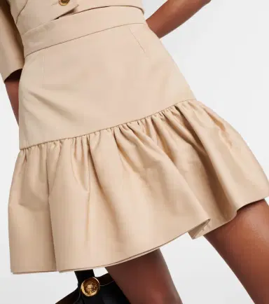 Patou Ruffled cotton gabardine miniskirt | Thumbnail 2