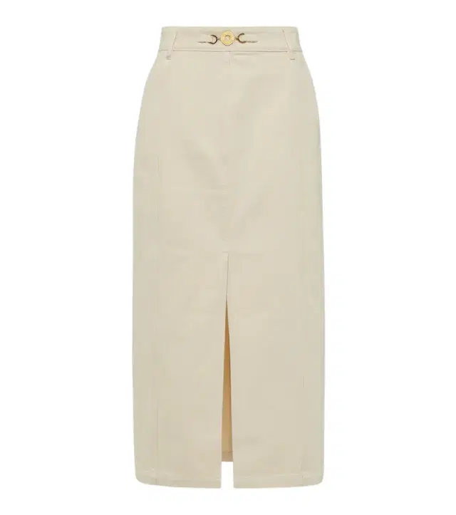 Patou High-rise denim maxi skirt