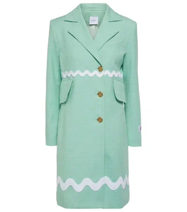 Patou Single-breasted cotton-blend tweed coat