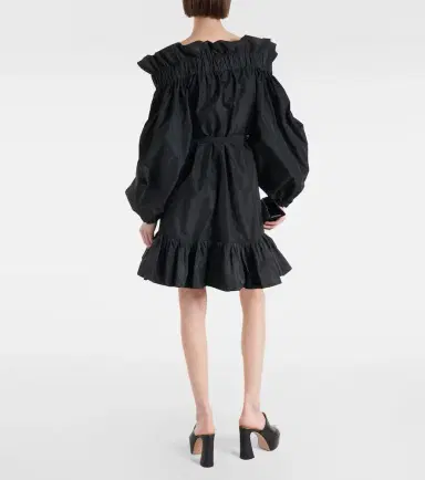 Patou Bow-detail ruffled faille minidress | Thumbnail 2