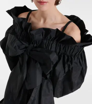 Patou Bow-detail ruffled faille minidress | Thumbnail 4