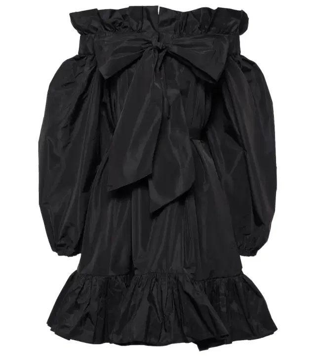 Patou Bow-detail ruffled faille minidress