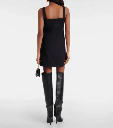 Patou Bow-detail cotton-blend tweed minidress | Thumbnail 3
