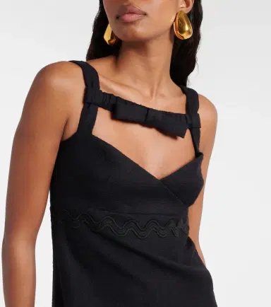 Patou Bow-detail cotton-blend tweed minidress | Thumbnail 4