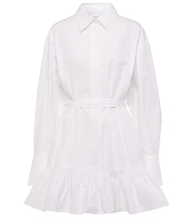 Patou Ruffled cotton shirt dress