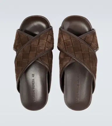 Bottega Veneta Tarik Intrecciato suede slides | Thumbnail 2