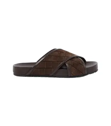 Bottega Veneta Tarik Intrecciato suede slides | Thumbnail 1