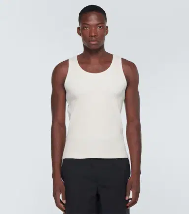 Bottega Veneta Ribbed-knit cotton-blend jersey tank top | Thumbnail 4