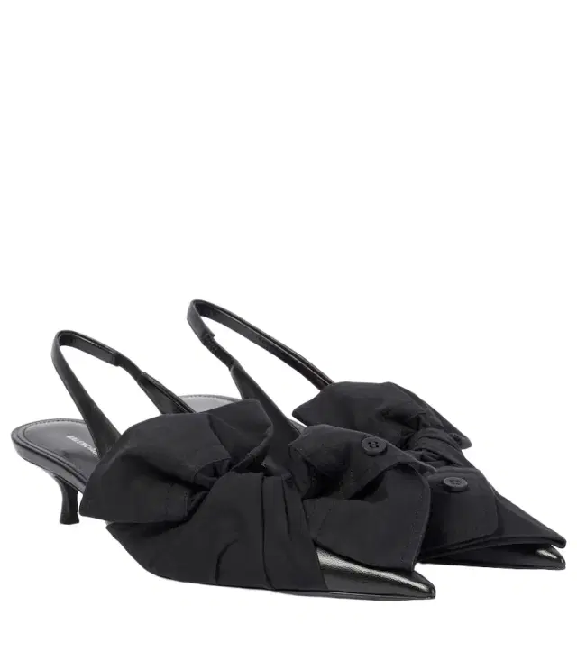 Bow-detail leather slingback pumps