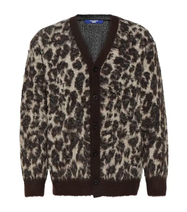 Junya Watanabe Leopard-print jacquard cardigan