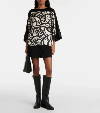 Max Mara Quaglia printed silk satin top | Thumbnail 2