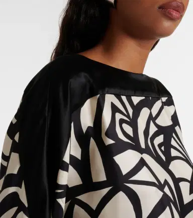 Max Mara Quaglia printed silk satin top | Thumbnail 3