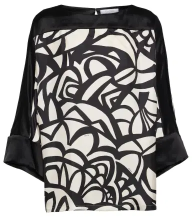 Max Mara Quaglia printed silk satin top | Thumbnail 1