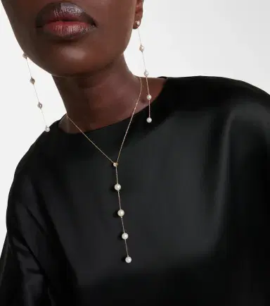 Mateo 14kt gold necklace with diamonds and pearls | Thumbnail 5 Mateo 14kt gold necklace with diamonds and pearls | Thumbnail 5