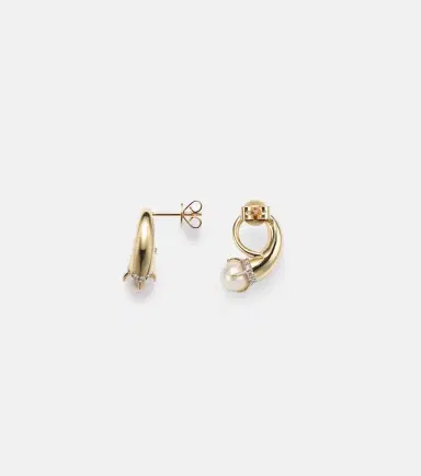 Mateo 14kt gold earrings with diamonds and pearls | Thumbnail 2 Mateo 14kt gold earrings with diamonds and pearls | Thumbnail 2