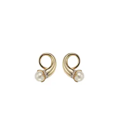 Mateo 14kt gold earrings with diamonds and pearls | Thumbnail 1 Mateo 14kt gold earrings with diamonds and pearls | Thumbnail 1