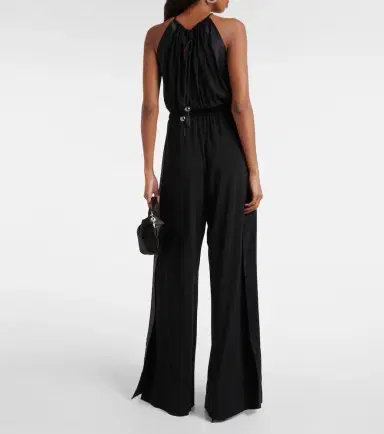 Max Mara Ubi silk satin-trimmed jersey jumpsuit | Thumbnail 3
