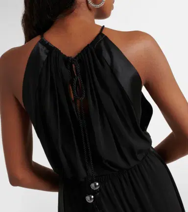 Max Mara Ubi silk satin-trimmed jersey jumpsuit | Thumbnail 4