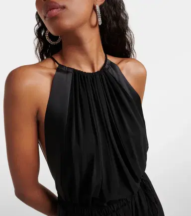 Max Mara Ubi silk satin-trimmed jersey jumpsuit | Thumbnail 5