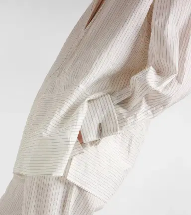 Max Mara Saletta pinstripe cotton and silk shirt | Thumbnail 2