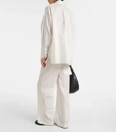 Max Mara Saletta pinstripe cotton and silk shirt | Thumbnail 3