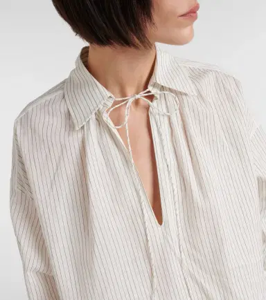 Max Mara Saletta pinstripe cotton and silk shirt | Thumbnail 5