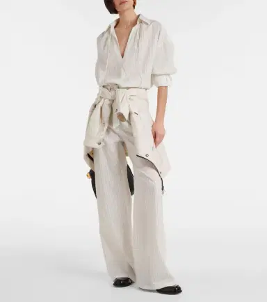 Max Mara Saletta pinstripe cotton and silk shirt | Thumbnail 6
