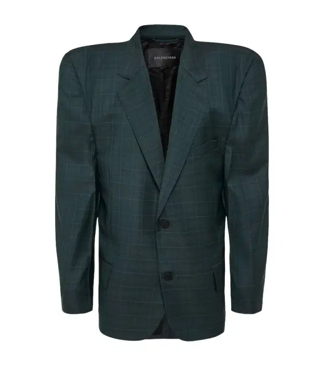 Boxy checked wool blazer