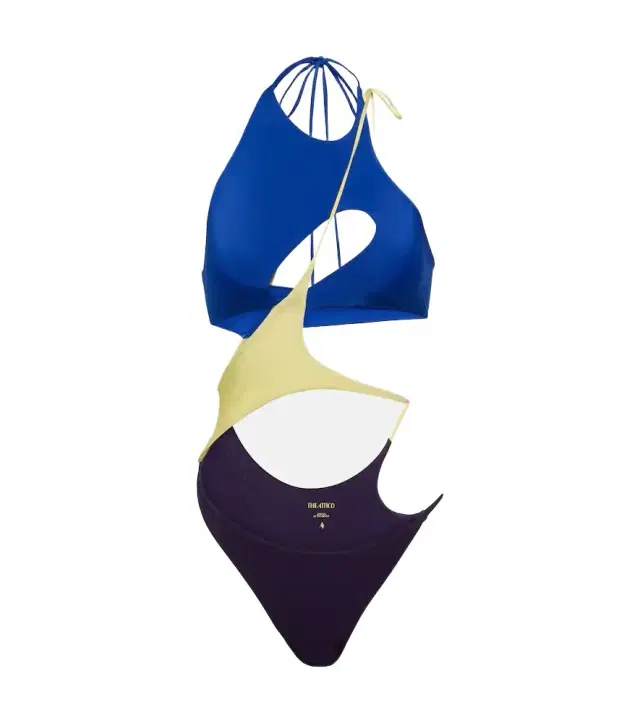 The Attico Colorblocked cutout swimsuit