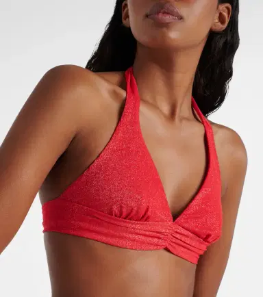Max Mara Halterneck Lurex bikini top | Thumbnail 4