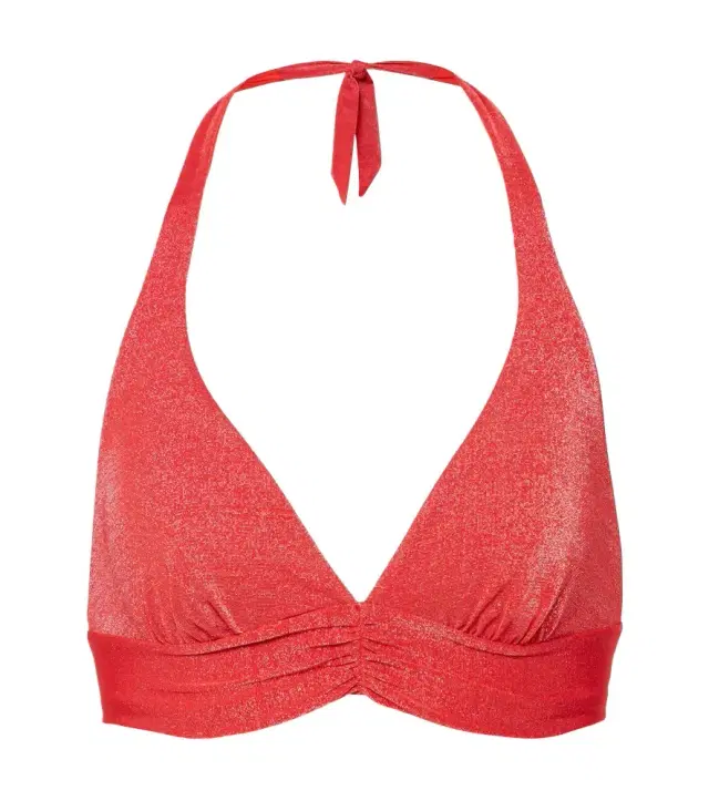 Max Mara Halterneck Lurex bikini top