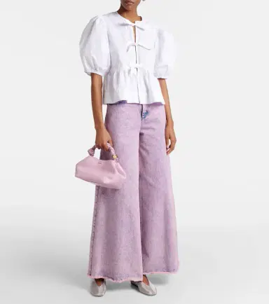 Ganni Bow-detail cotton poplin blouse | Thumbnail 2 Ganni Bow-detail cotton poplin blouse | Thumbnail 2