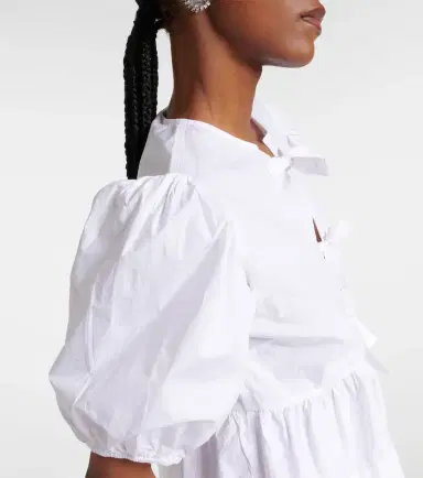 Ganni Bow-detail cotton poplin blouse | Thumbnail 3 Ganni Bow-detail cotton poplin blouse | Thumbnail 3
