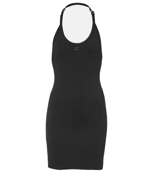 Courreges Courrèges Ribbed-knit cotton-blend jersey minidress