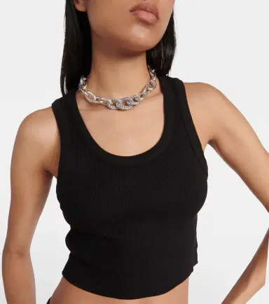 Agolde Ribbed-knit crop top | Thumbnail 2