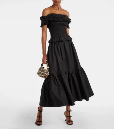 Ganni Cotton poplin midi skirt | Thumbnail 5